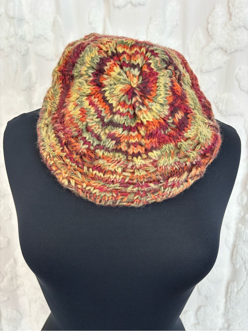 Icing Soft Knit Beret in Orange, Gold & Green